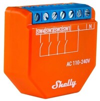 Shelly Plus i4 WiFi/Bluetooth-apparaat, 4 ingangen, HTTP- en MQTT-apparaatbediening, compatibel met Google Assistant en Alexa, oranje