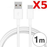 Little Boutik X5 Kabel USB- Type C oplader zwart voor Samsung Galaxy Note 8 / S8 / S8 PLUS / A32017 / A52017 PACK X5 Wit Little Boutik®