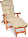 Beautissu Deckchair Kussen 200x50x8 cm - Ligstoelkussen Natuur