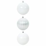 vidaXL Kerstbal - Set - XXL - 3 stuks - Wit - Ø 25 cm - Kunststof