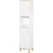 Meuble de rangement salle de bain colonne en bois blanc
