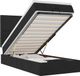 vidaXL Ottoman Bed with Mattress and LEDs - 100x200cm - Black Fabric