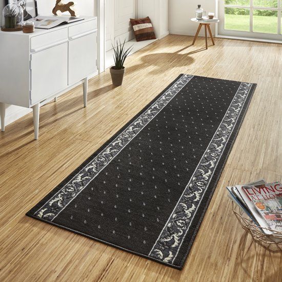 Hanse Home Designer Loper Velours Basic Zwart 80x350cm