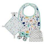 Interbaby - Cadeauset voor pasgeborenen, model Koala, ca. 0 tot 6 maanden, 4-delige set, bestaande uit muts, Dou Dou, slabbetje en een peuko.