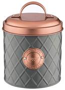 Typhoon Henrik Copper Sugar Storage Canister, roestvrij staal, grijs met Rosegold deksel, 10,5 x 10,5 x 19 cm