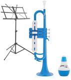 Gear4music playLITE Hybride Trompet van Gear4music, Blauw + Muziekstandaard & Demper
