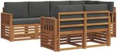 vidaXL - Canapé d'angle - 7 places - Naturel et anthracite - Polyester