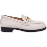 Moschino Calfskin Varsity Moccasins White