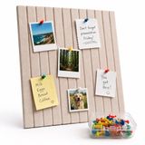 Relaxdays Prikbord vilt - set van 2 - lichtbruin
