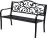 Outsunny Banc de jardin - Métal - 127x60x89cm - Noir