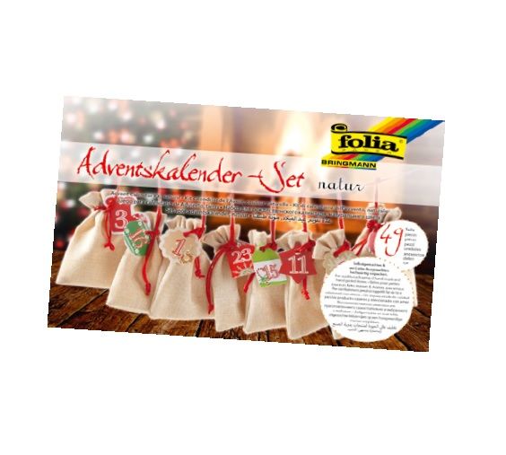 Folia Adventskalender set naturel 63121