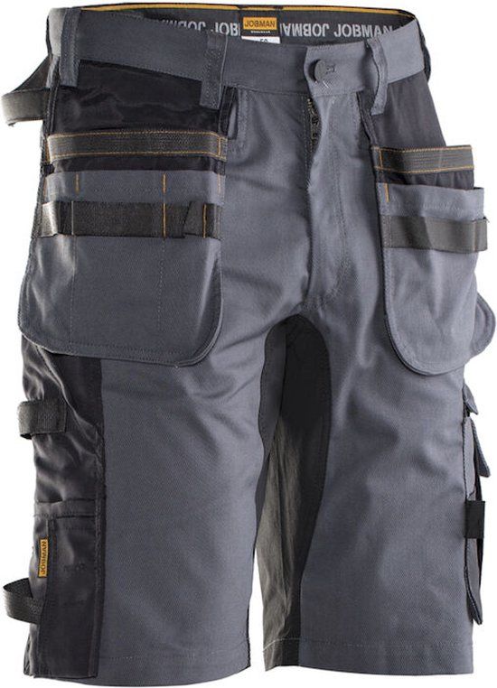 Jobman 2168 Stretch Shorts - Donkergrijs/Zwart - Maat 50