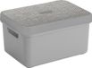 Sunware boîte de rangement - gris clair - 13 Litres - plastique - avec couvercle - 35 x 25 x 18 cm