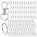 AiQInu 100 stuks karabijnhaken, afneembare sleutelhangers, 50 sleutelringen en 50 draaibare karabijnhaken, geschikt voor knutselprojecten en het maken van sleutelhangers (voor volwassenen)