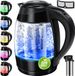 KESSER® 1,8L Bouilloire électrique 2200W Bouilloire en verre Bouilloire en acier inoxydable Fonction maintien au chaud - Noir / Noir