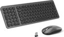Clavier et souris sans fil - Combo silencieux - Travail productif - Clavier numérique - Portée de 10 mètres - Noir