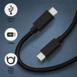 Qoltec USB 3.1 Type C-kabel mannelijk | USB 3.1 Type C mannelijk | 1,4m | Zwart