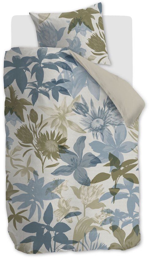 Beddinghouse Flori dekbedovertrek - Eenpersoons - 140 x 200/220 cm - Blauw