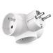 EMOS - 3X Franse stopcontactadapter voor binnenshuis (IP20) - belasting max. 250V/16A/3680W - wit - Frans type