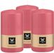 Wiedemann Cilinderkaars/stompkaars - 3x - Roze - 12 x 6 cm - 33 Branduren