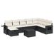 vidaXL Loungeset 8-delig met kussens polyrattan zwart