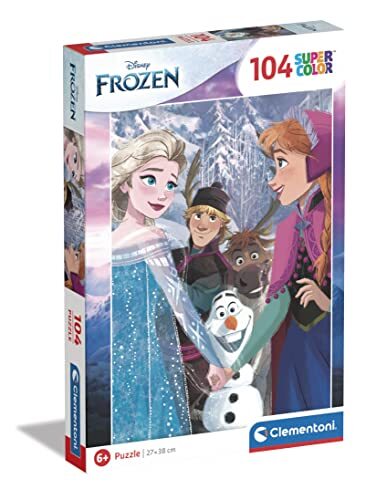Clementoni - Disney Frozen 2 Supercolor Frozen-104 stuks kinderen 6 jaar, puzzel cartoon-Made in Italy, meerkleurig, 25742