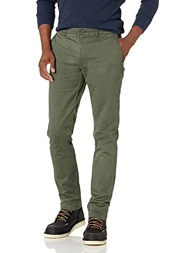 Amazon Essentials Amazon-merk - Goodthreads Skinny-Fit gewassen chino voor heren,Olijf,34W / 28L