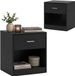 Merkloos Relaxdays Nachtkastje - set van 2 - met lade - 41x39x28 cm - zwart