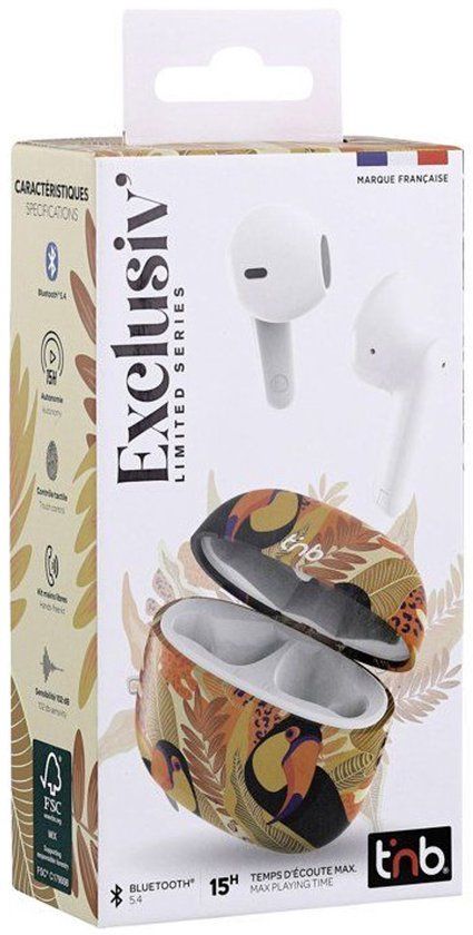 T'nB Toucan Draadloze Oordopjes Bluetooth 5.4 Geel/Oranje