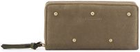 FREDsBRUDER Leren portemonnee The Beaded Wallet Greyish Khaki groengrijs
