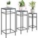 Ensemble de 3 supports à plantes, 3 supports de tailles différentes pour présenter des fleurs et autres objets, bleu et blanc