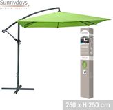 Sunnydays Anise Vierkante Parasol 250x250cm Canvas 180gr