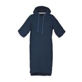 TOM TAILOR Surf poncho voor dames en heren, S-M, 100% katoen/badstof, badponcho met capuchon, buikzak en geborduurd logo, blauw (Dark Navy)