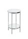HAKU Bijzettafel rond chroom metaal poten met verstelmogelijkheid spiegel 5 mm sofatafel ronde salontafel - Maat: H 46 cm x Ø 28 cm, Stijl: Art Deco