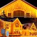 Guirlande lumineuse LED, énergie solaire, 7 mètres, 256 LED, stalactites, étanche, 8 modes d'éclairage