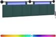 vidaXL Hangend hoofdbord Met LED-verlichting Donkergroen Stof