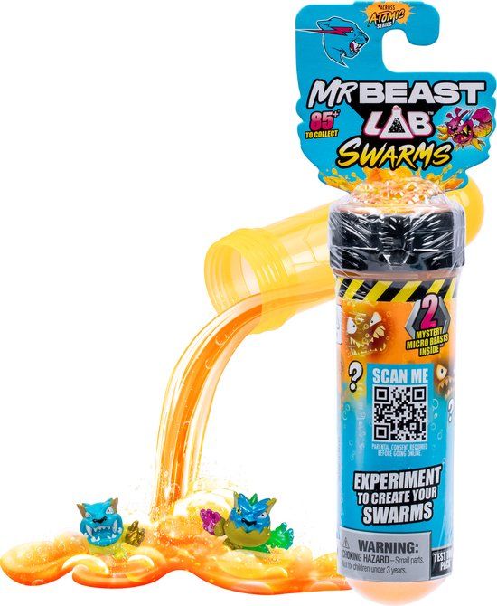 Moose Toys MrBeast Lab Swarms Atomic Serie 2-pack - Experimenteer en creëer 2 Swarms microbeesten