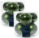 Decoris Kerstballen - 12x stuks - donkergroen - glas - 8 cm - Glans/glanzende - Kerstboomversiering donkergroen