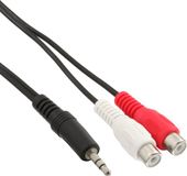 InLine Adapter kabel 3,5mm mini Jack mannelijk - Tulp stereo 2RCA vrouwelijk - 1 meter