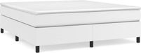 vidaXL Boxspring met matras kunstleer wit 180x200 cm