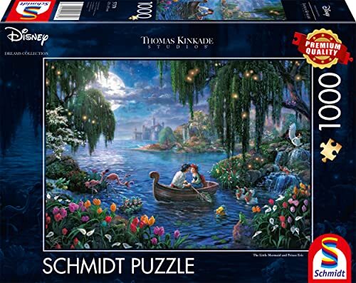 Schmidt Spiele GmbH Disney, The Little Mermaid and Prince Eric: Puzzle Thomas Kinkade, Disney 1.000 Teile