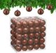 Relaxdays kerstballen set van 100 - Ø 6 cm - mat - kunststof - bruin