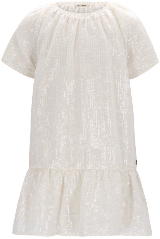 Like Flo Maan Flo Sequince Dress Meisjes Jurk Ecru Maat 104