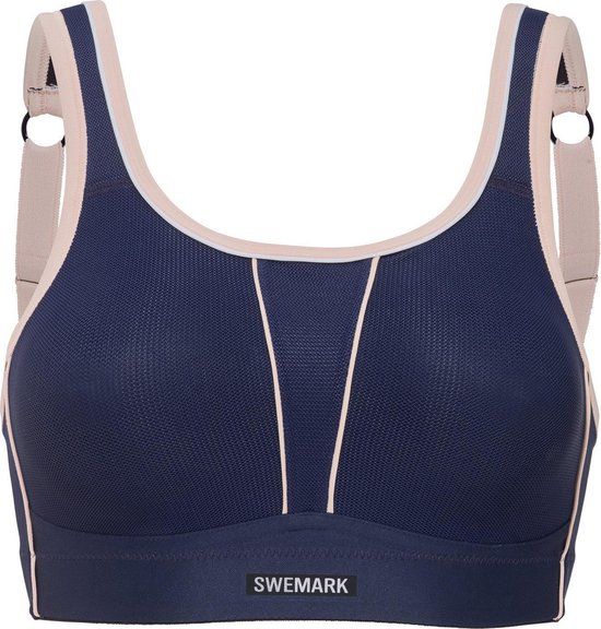 Sport-bh dames - donkerblauw - 85D - Extreme ondersteuning - Clipsluiting en haaksluiting