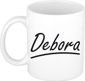Bellatio Decorations Shoppartners Bv Debora Naam koffiemok - beker - met sierlijke letters - wit