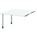 Hammerbacher table de connexion carrée avec 2 pieds 120x130cm argent