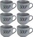 Cosy&Trendy Soepkommen - Aardewerk - Grijs - 6 Stuks