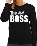 Bellatio Decorations Shoppartners Bv The Real Boss Sweater Zwart Dames XS