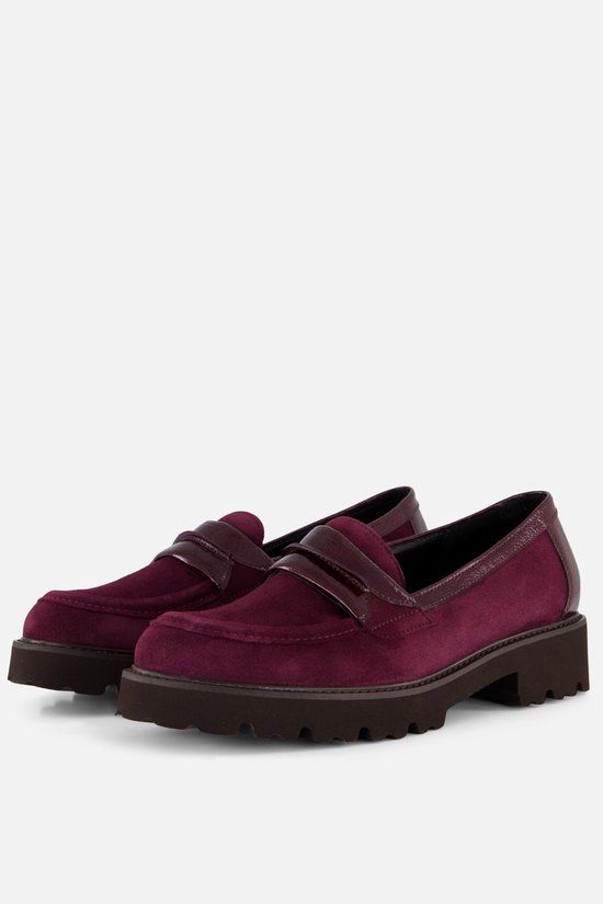 Gabor Dames Loafers Bordeauxrood Suède