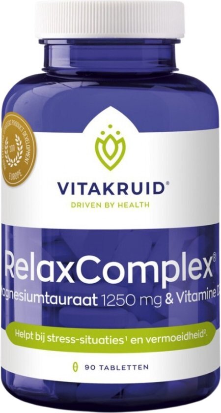 Vitakruid - RelaxComplex 1250 mg magnesiumtauraat &amp; D3 - 90 Tabletten